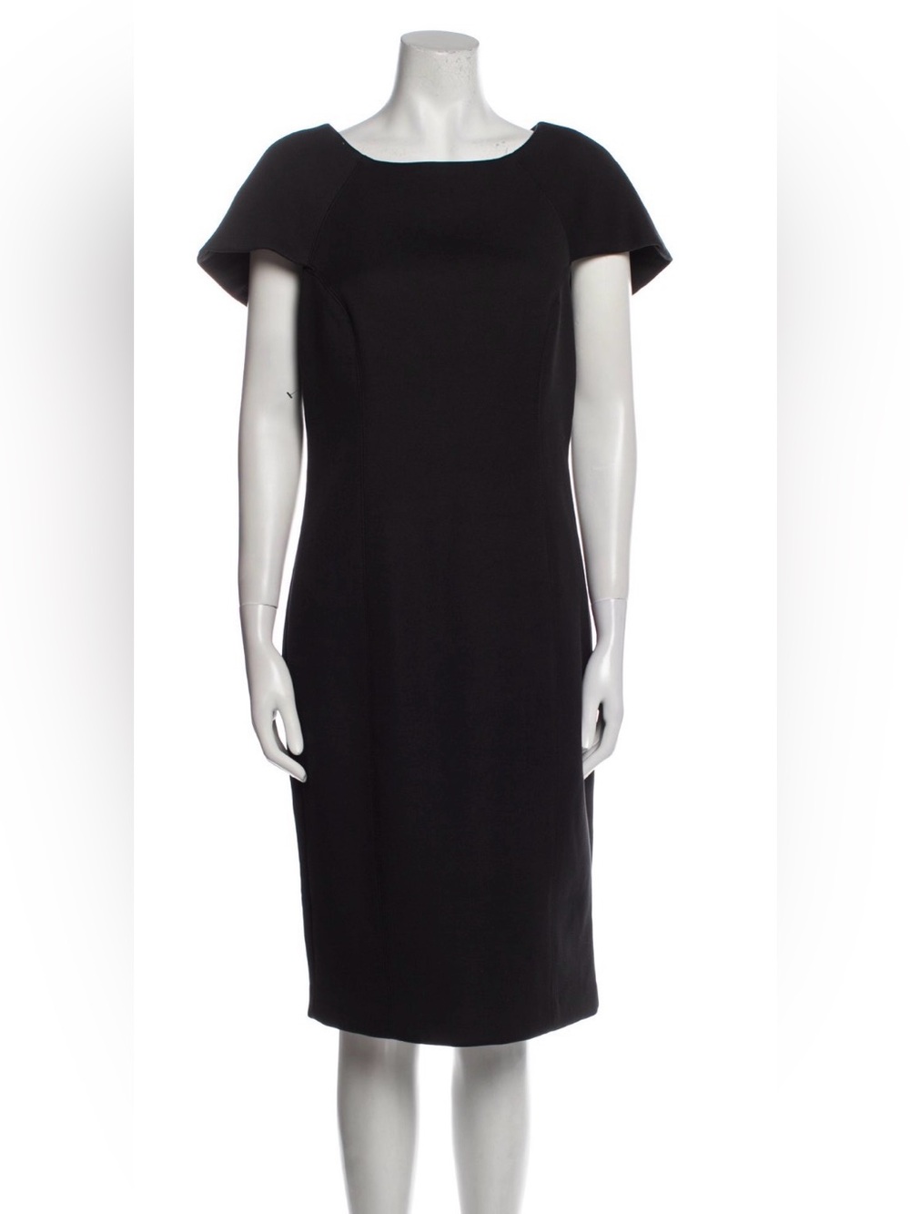 Badgley Mischka Black Midi Sheath Dress